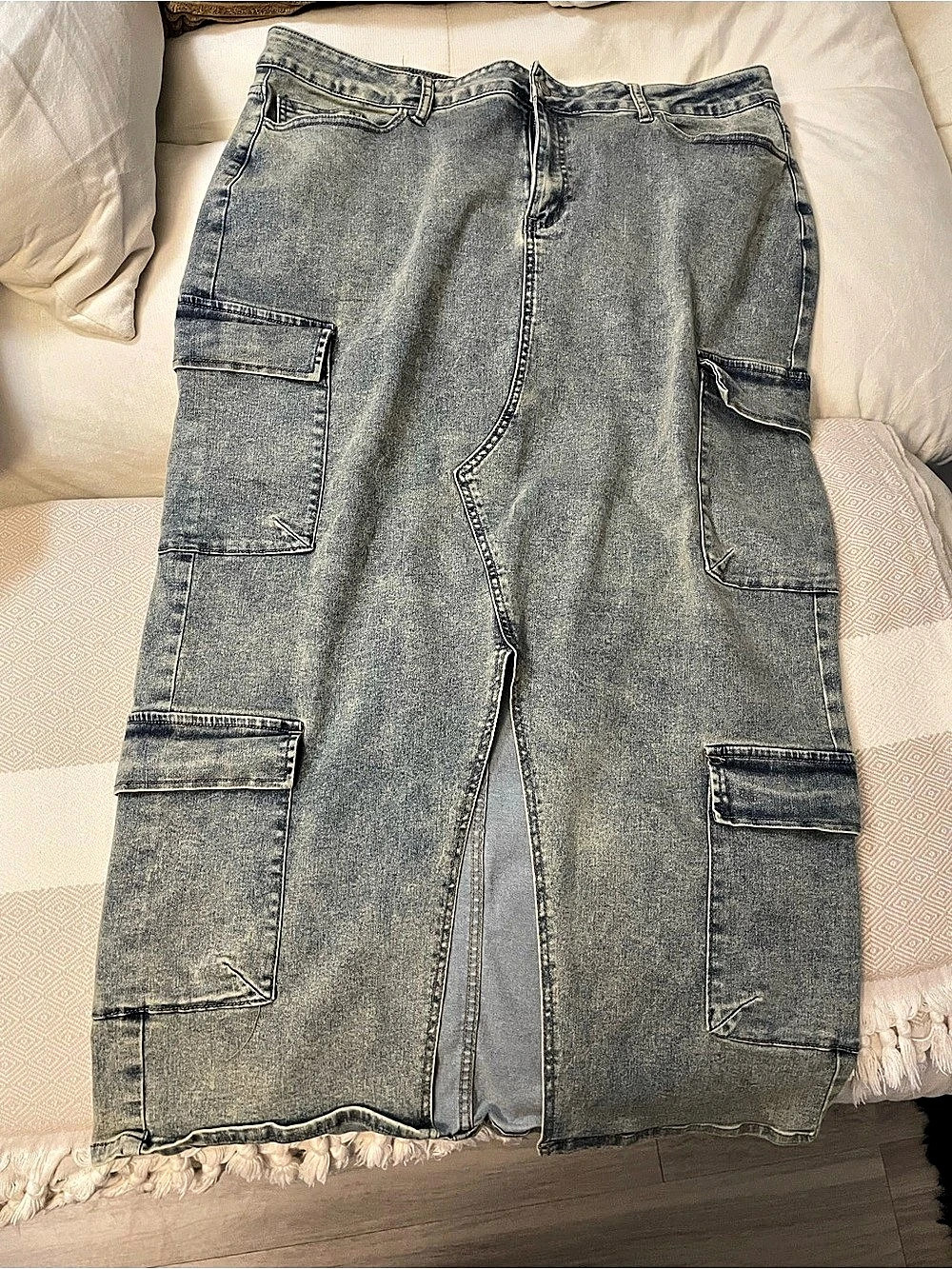 Celebrity Ace utility denim skirt